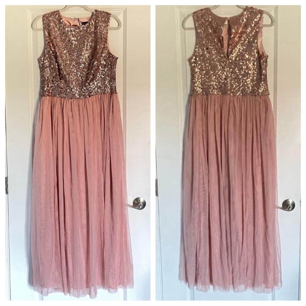 New! City Chic Shine Bright sequin maxi Dress pink nwt 29942